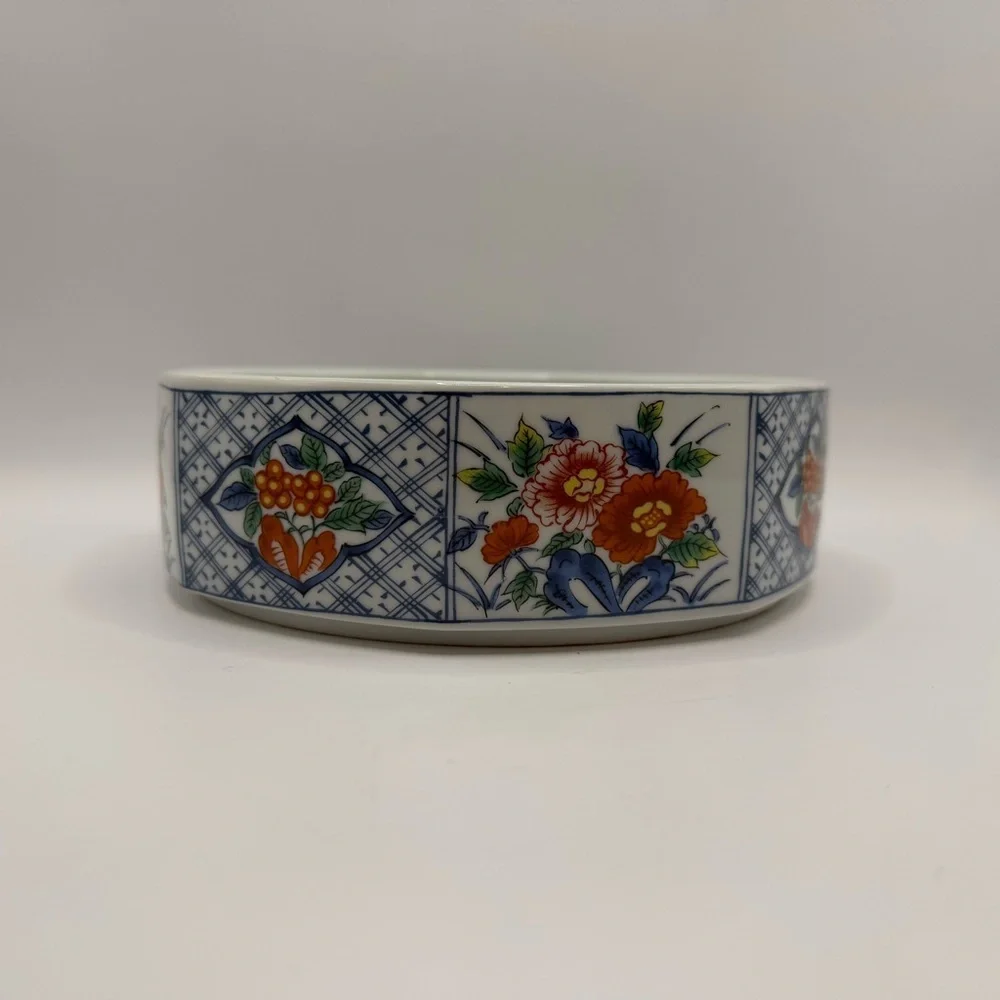 Vintage Japanese Porcelain Stackable Bowl Flowers Only One 7”